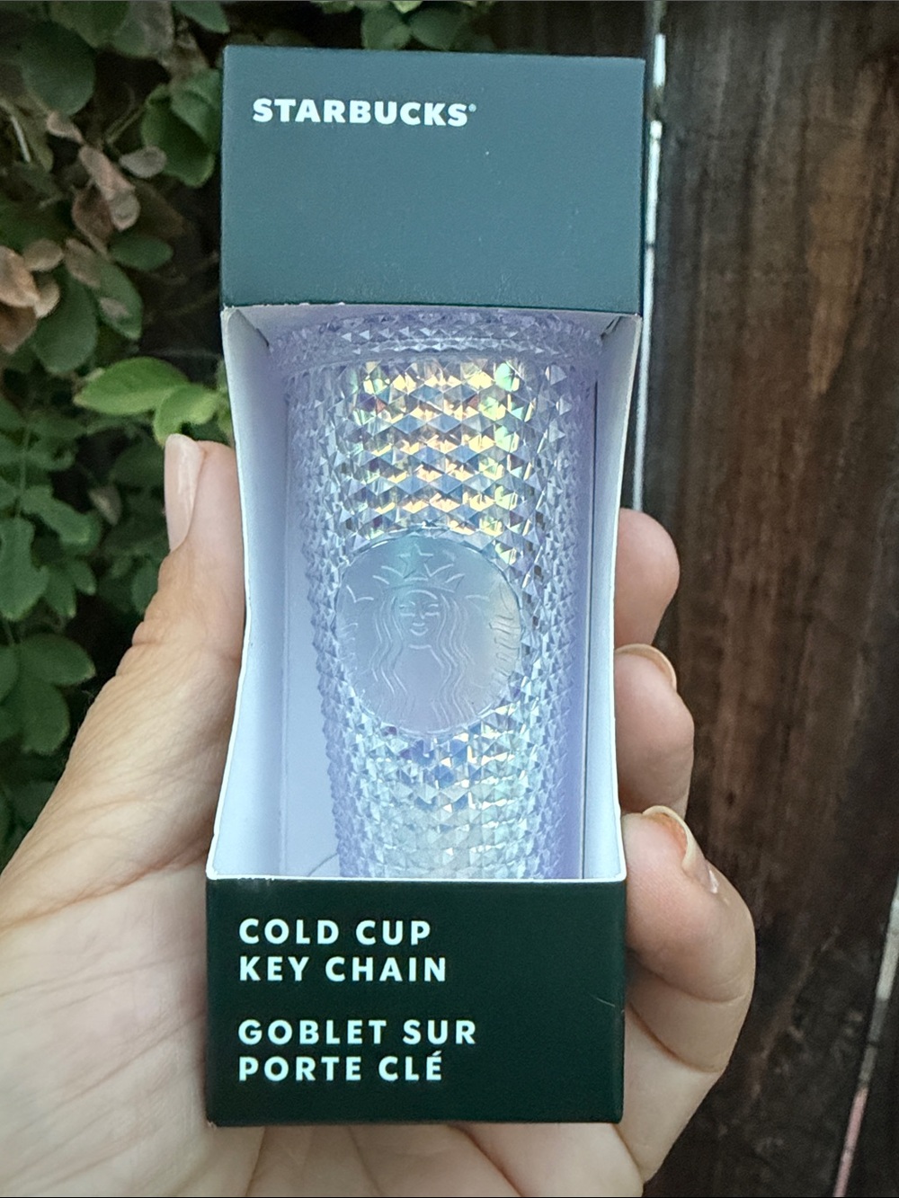 starbucks keychain ornament unicorn clear studded cold cup key chain